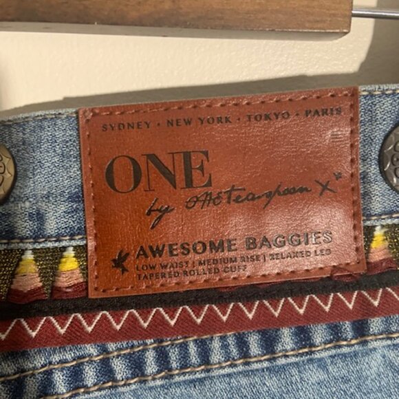 One Teaspoon Unique Baggies Slouchy Distressed Western Women's Jeans - Size 30 - Picture 5 of 6